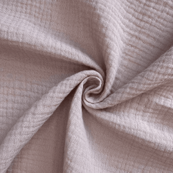 Ткань Муслин Жатый, цвет Пыльно-Розовый (на отрез)  в Армавире