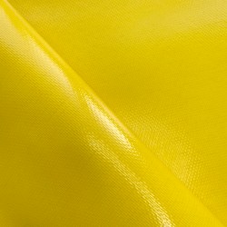 Ткань ПВХ 600 гр/м2 плотная, Жёлтый (Ширина 150см), на отрез  в Армавире