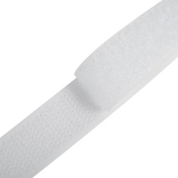 Контактная лента 25мм цвет Белый (велькро-липучка, на отрез)  в Армавире