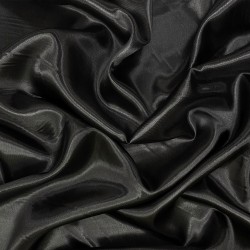 Ткань Атлас-сатин, цвет Черный (на отрез)  в Армавире