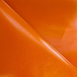 Ткань ПВХ 450 гр/м2, Оранжевый (Ширина 160см), на отрез  в Армавире