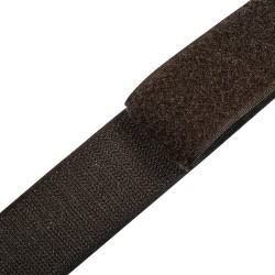 Контактная лента 40мм (38мм) цвет Тёмно-Коричневый (велькро-липучка, на отрез)  в Армавире