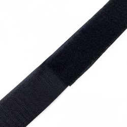 Контактная лента 40мм (38мм) цвет Черный (велькро-липучка, на отрез)  в Армавире
